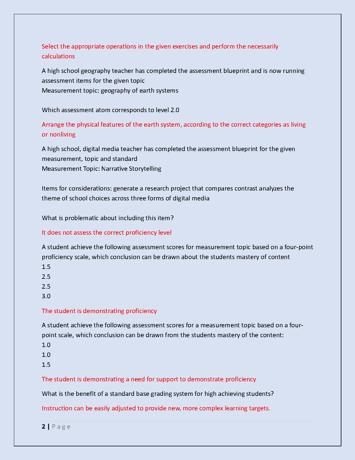 WGU D184 Standards-Based Assessment 2025 Test Bank with Answers