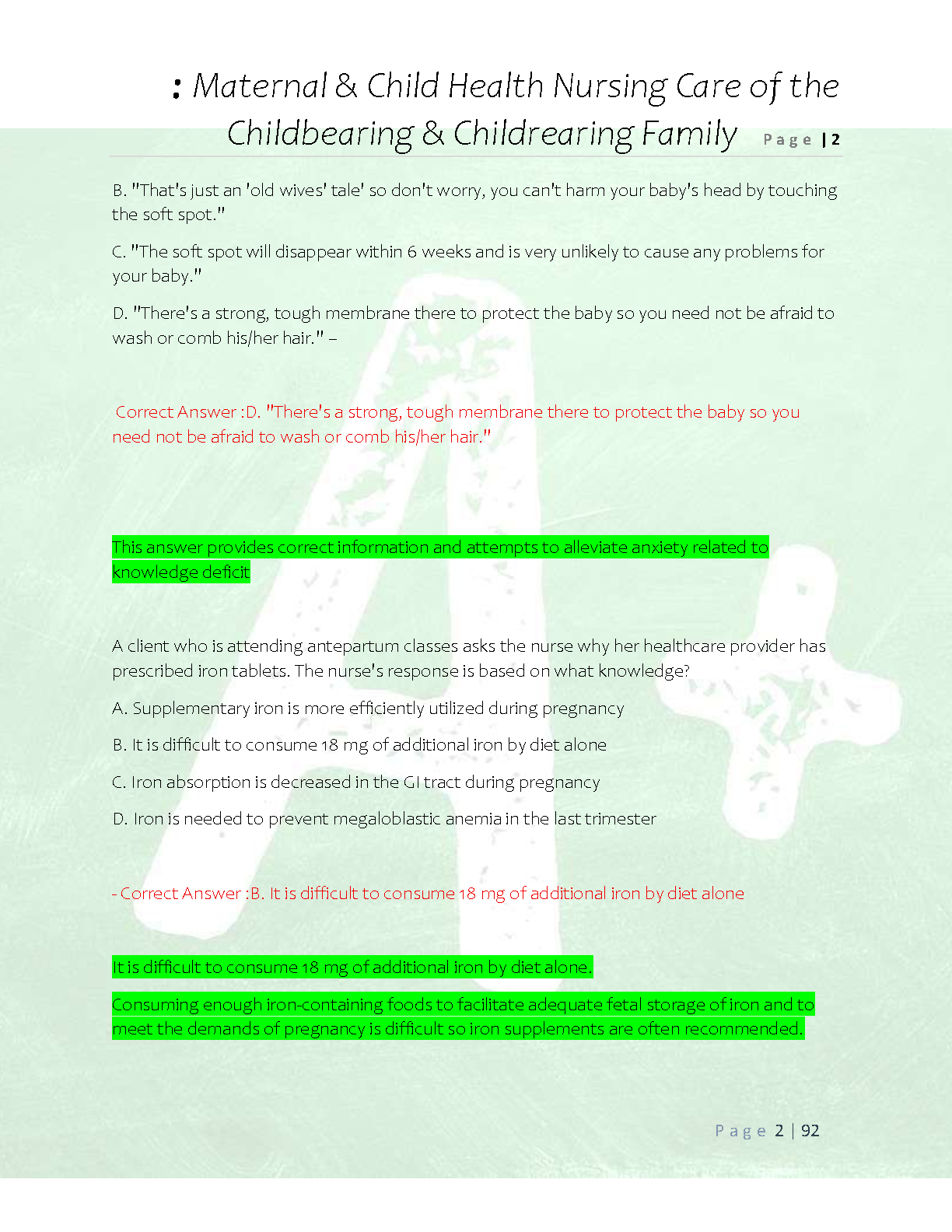 Maternal & Child Nursing Test Bank 9th Ed 2026/27