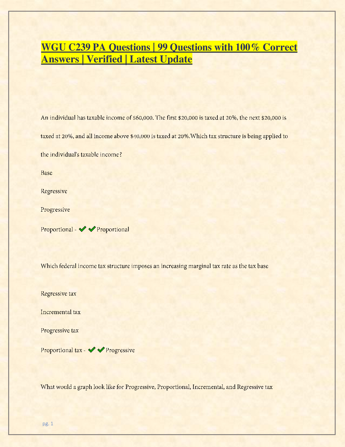 WGU C239 A&P Study Guide: 99 Verified Qs
