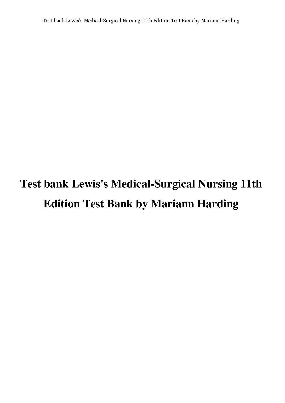 Med Surg Nursing Test Bank Lewis 11e | Harding 2026/27 IMG-1
