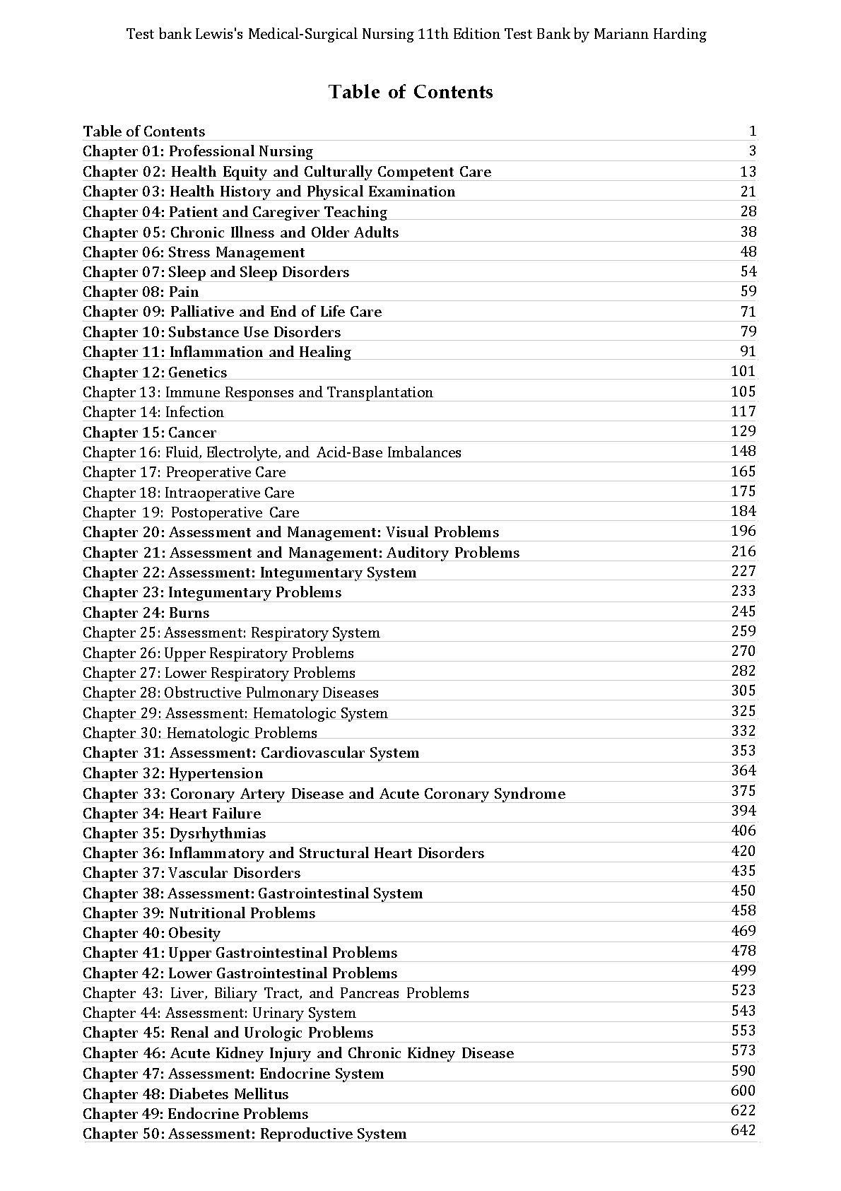 Med Surg Nursing Test Bank Lewis 11e | Harding 2026/27