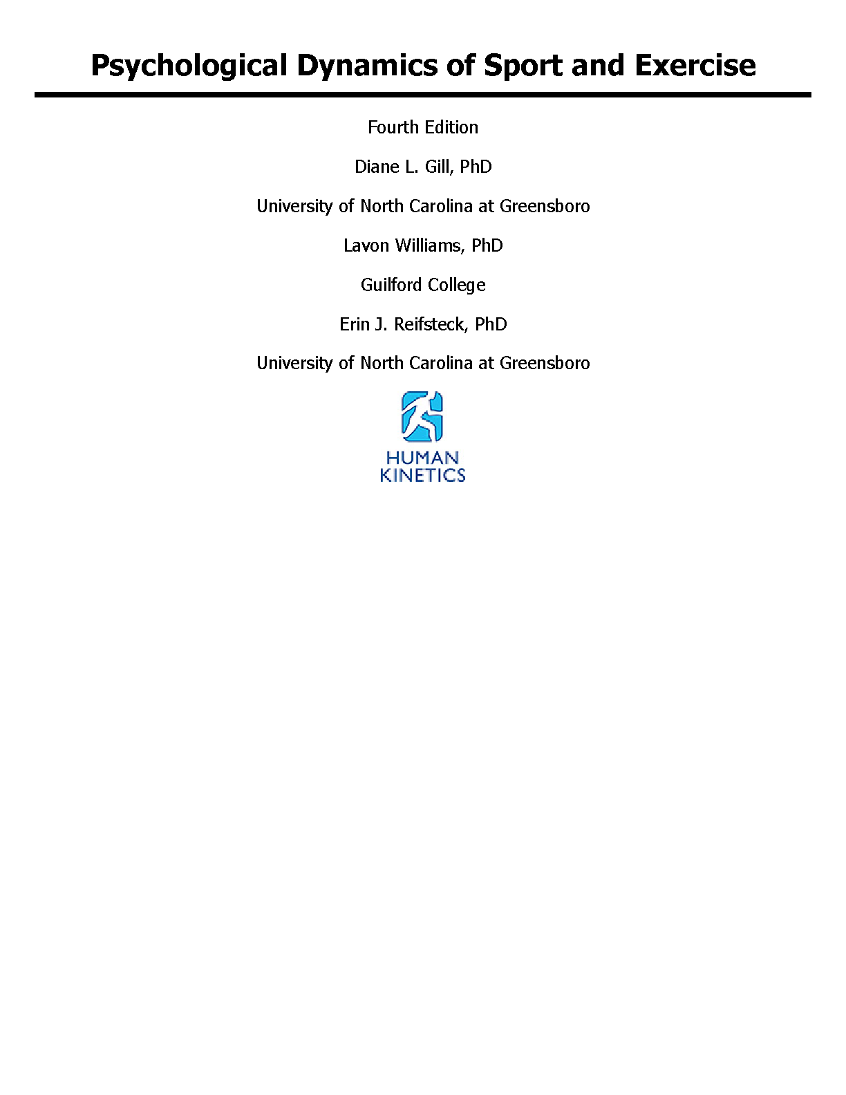 Sport Psychology Test Bank Gill 4th Ed Human Kinetics
