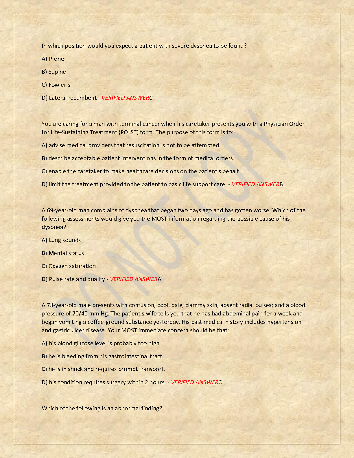 EMT Final Exam Test Bank: Emergency Care 13th Ed Questions 2026/27 IMG-3