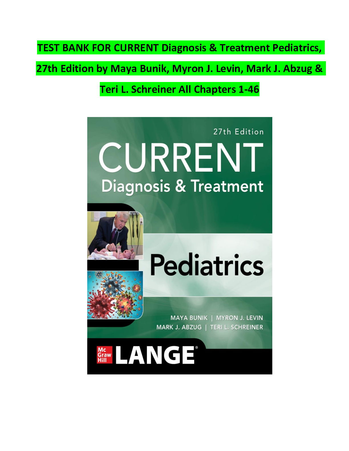 Pediatrics 27e Test Bank | Exam Prep 2026/27