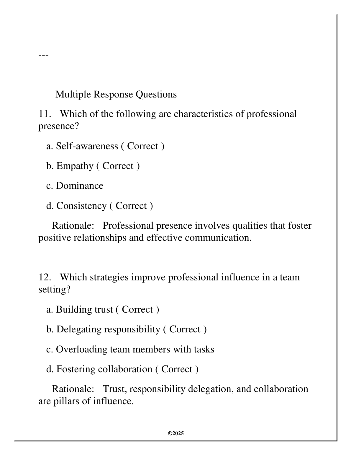 WGU NURS 5201 Exam Prep: Pro Presence Q&A 2025
