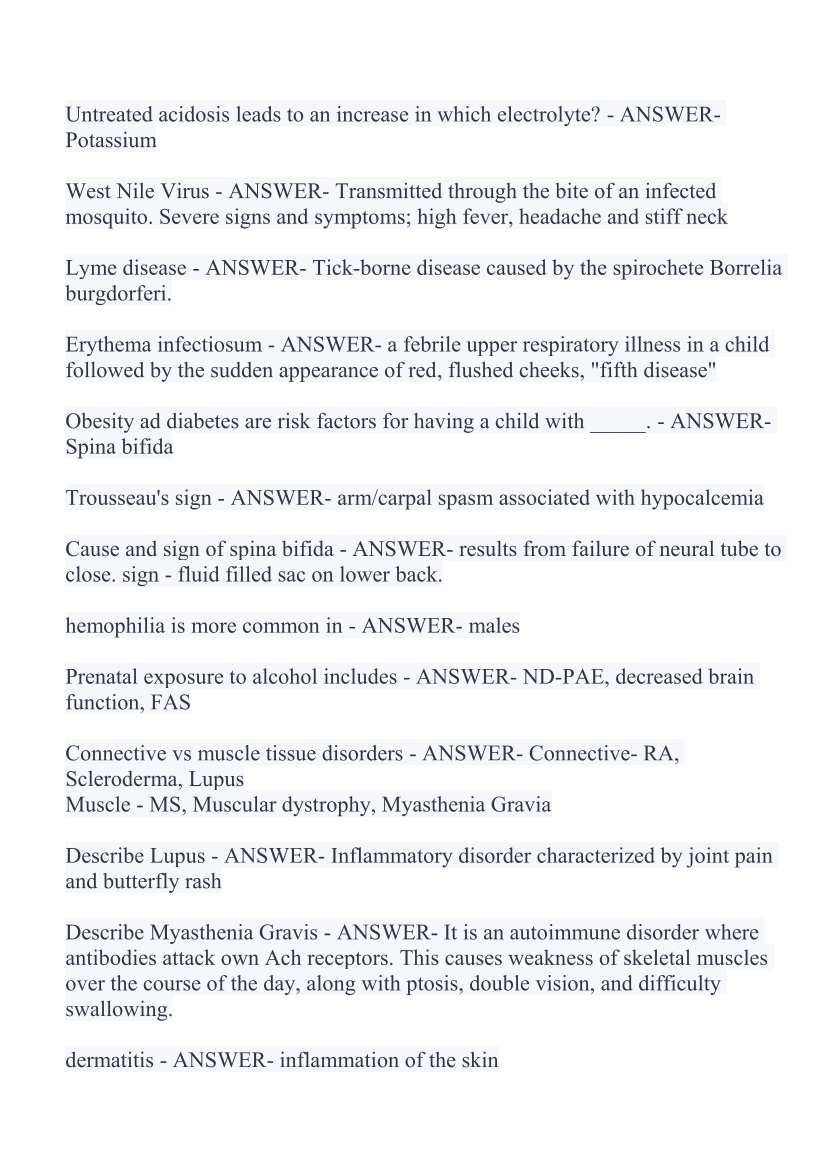 WGU D236 Pathophysiology Final Exam Questions