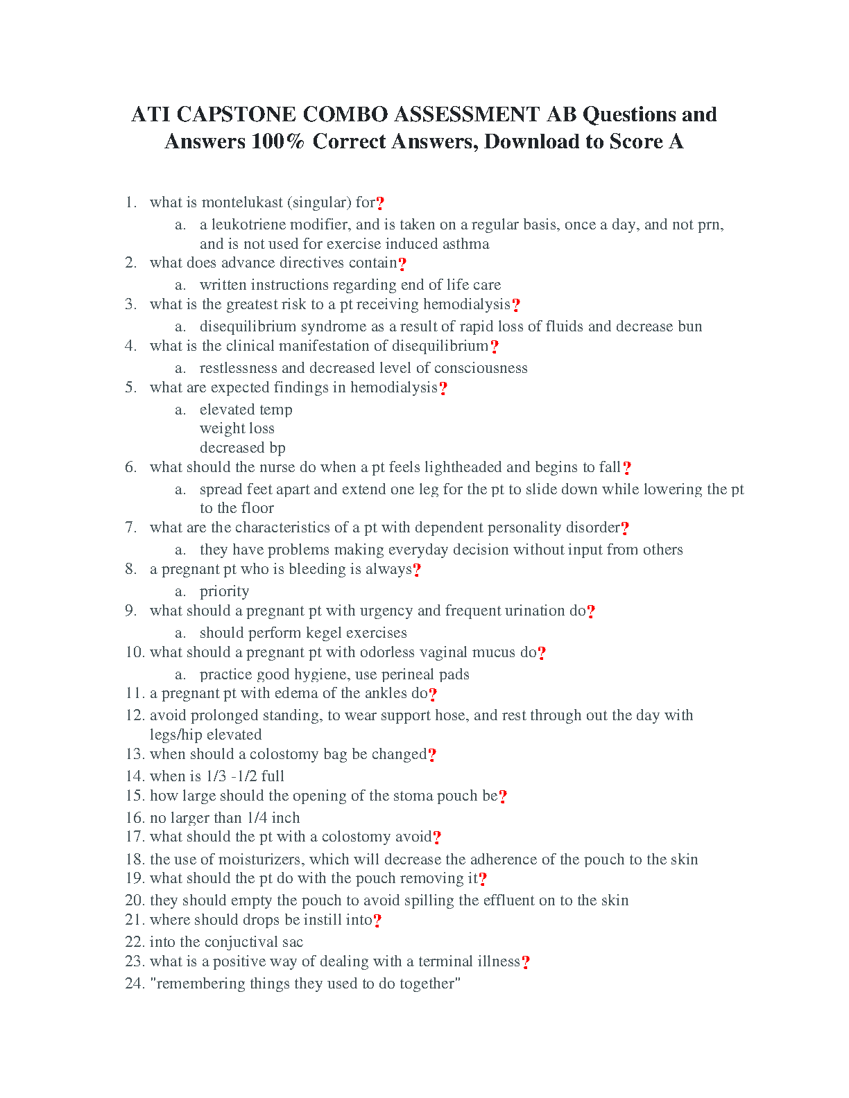 ATI Capstone Combo AB Solutions Nursing 2026/27