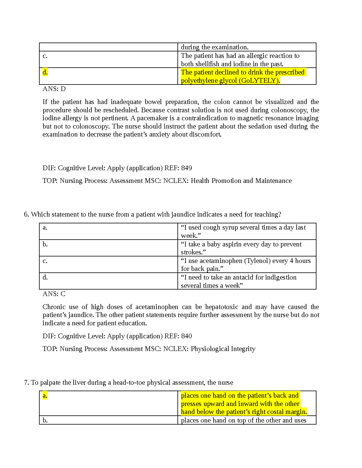 Lewis Med Surg Nursing 10e Test Bank | Study Guide IMG-3