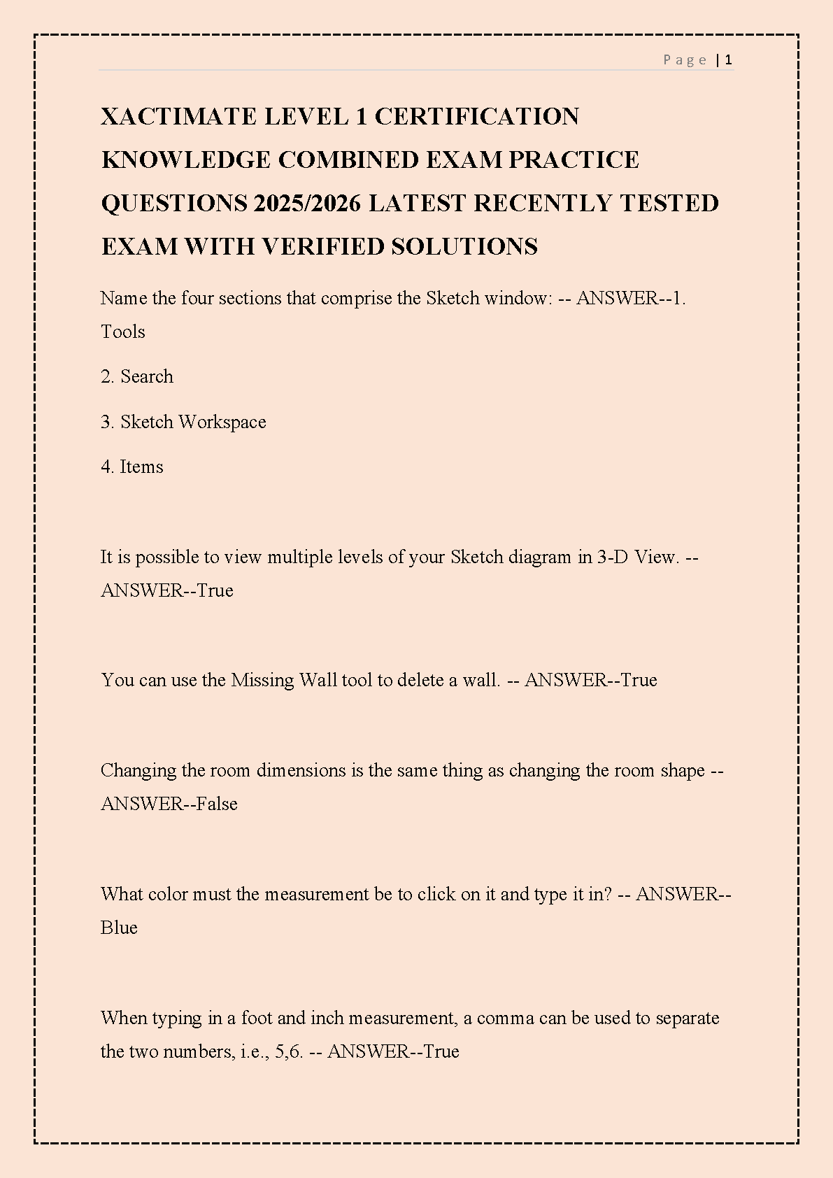 Xactimate L1 Test Bank 2026/27 Pass Guide