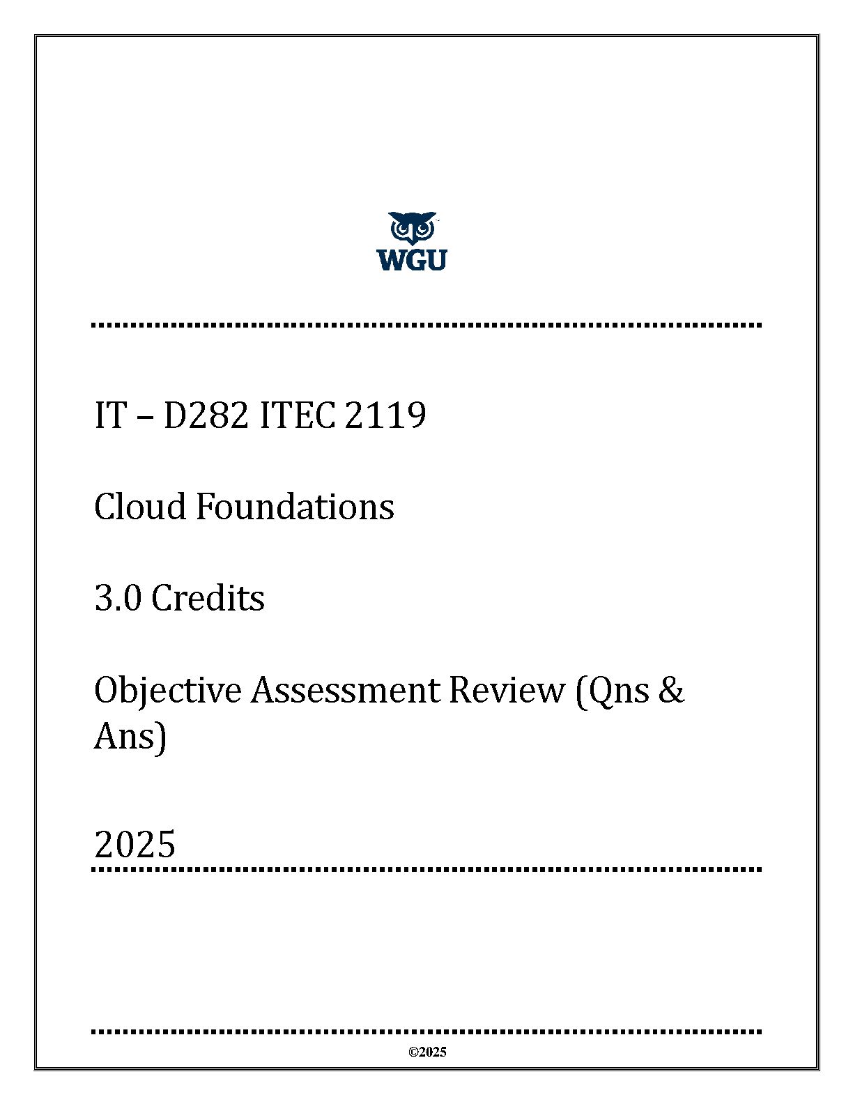 WGU ITEC 2119 Cloud Foundations Exam Prep IMG-1