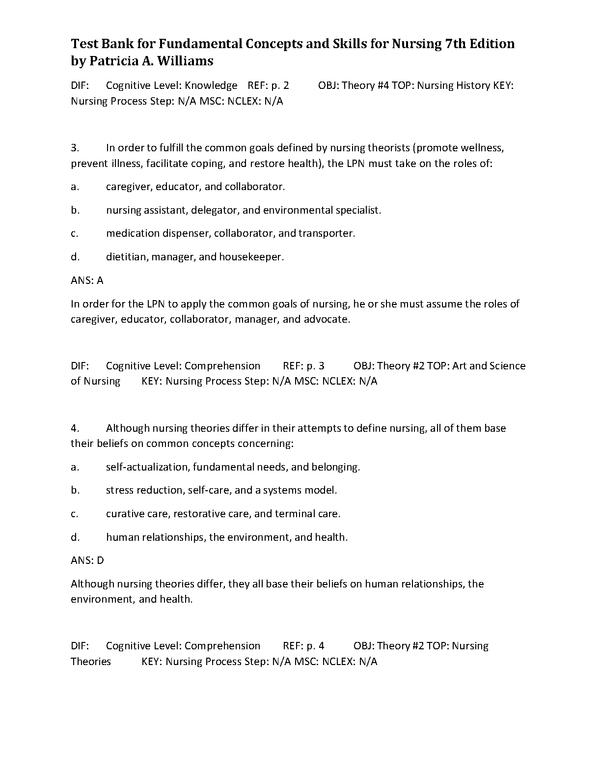 Nursing Fundamentals Test Bank 7th Ed | 2026/27 Prep IMG-3