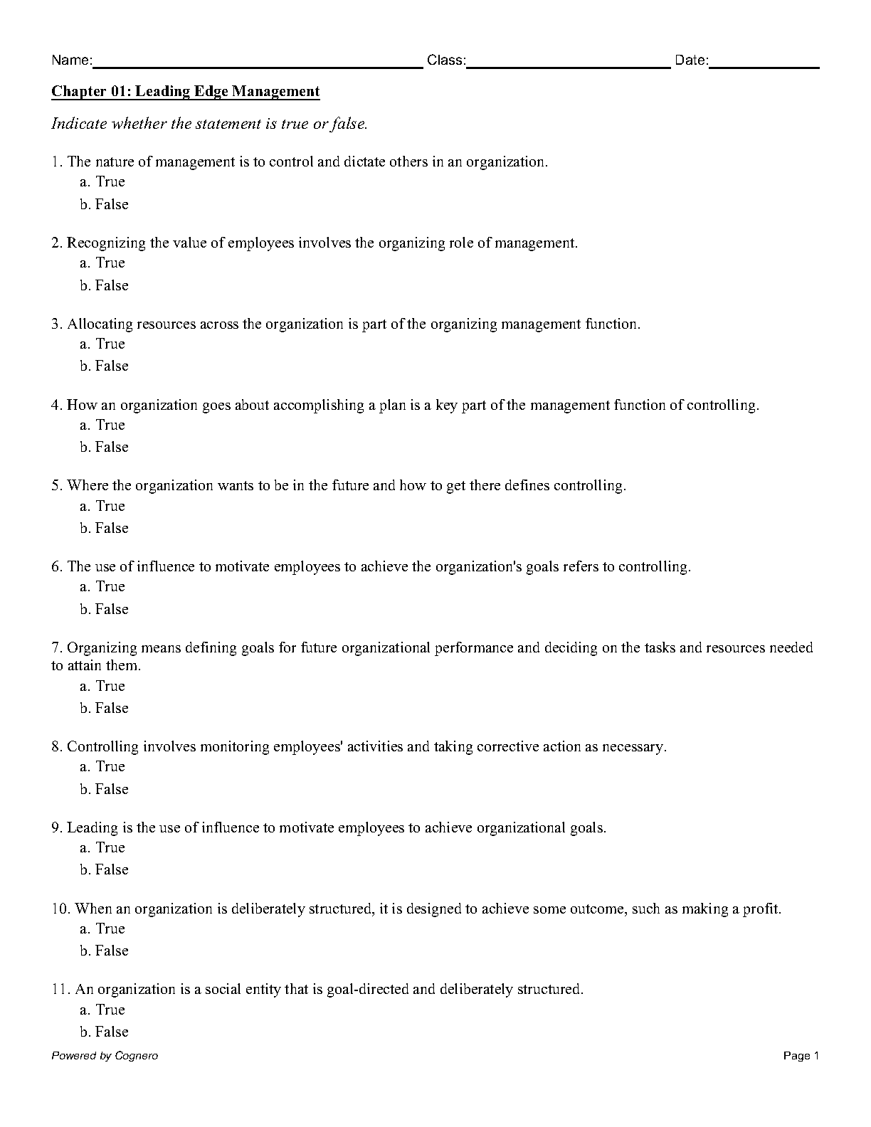Leading Edge Mgmt Test Bank Ch. 01 True/False Answers