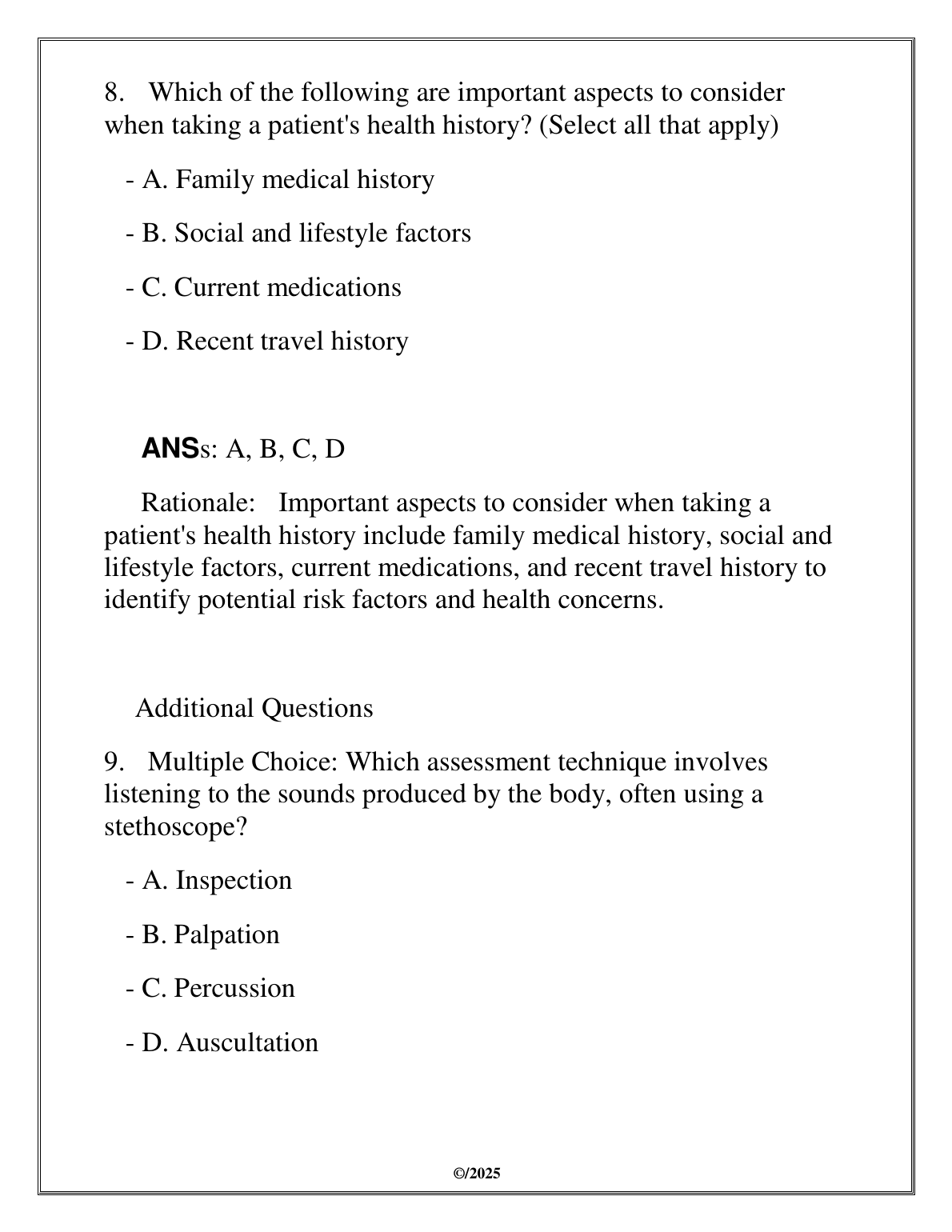NURS 3640 Test Bank WGU 2025 Questions Answers
