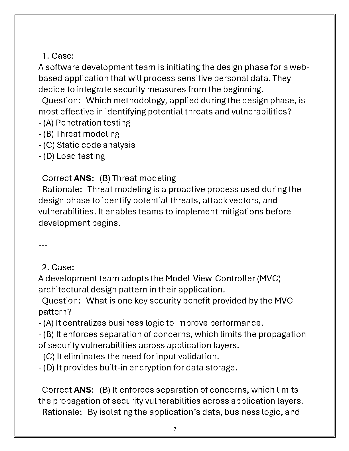 WGU ITAS 6231 Secure Software Design Exam Questions
