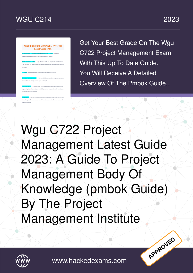 WGU C722 Project Management Guide 2023 | PMBOK Overview