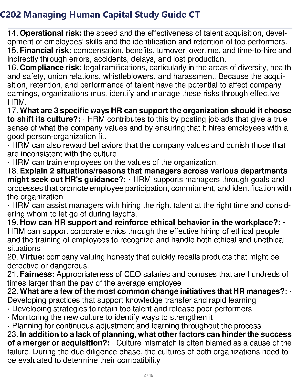 WGU C214 Managing Human Capital Study Guide 2024/2025 IMG-3