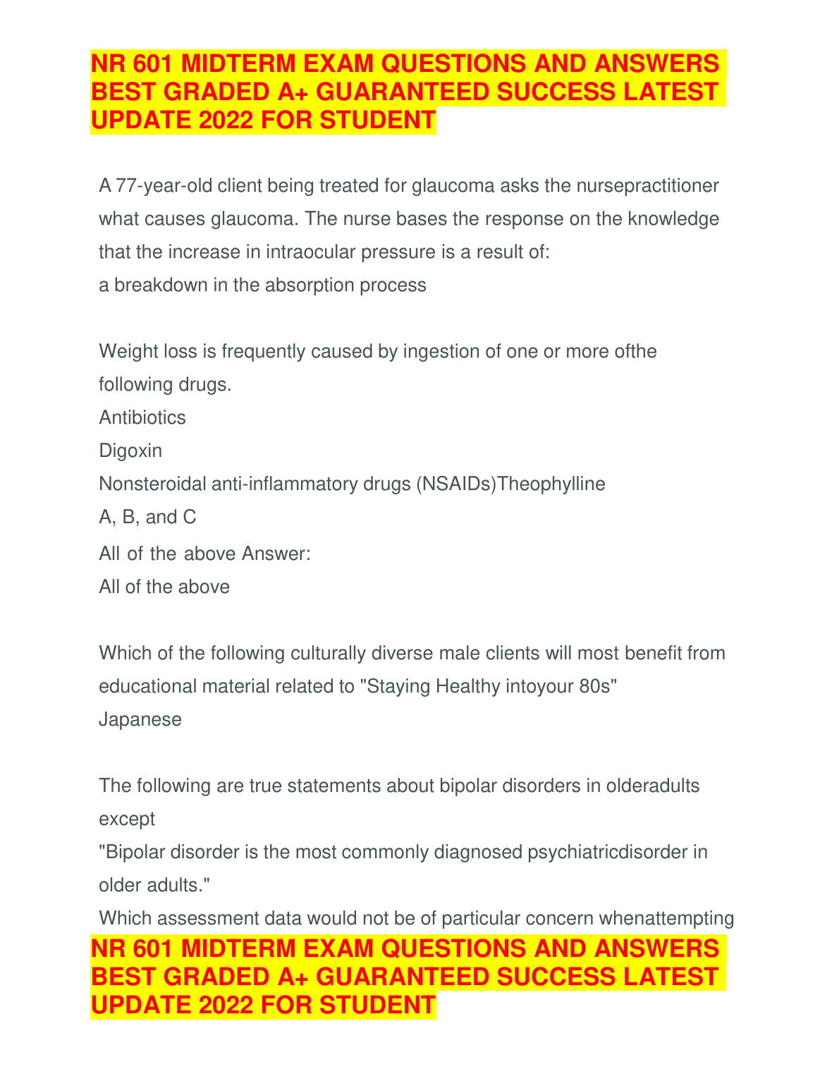 NR 601 Midterm Exam Questions And Answers IMG-1