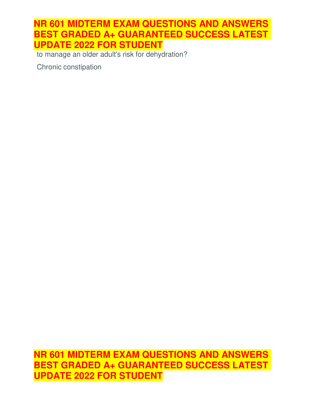 NR 601 Midterm Exam Questions And Answers