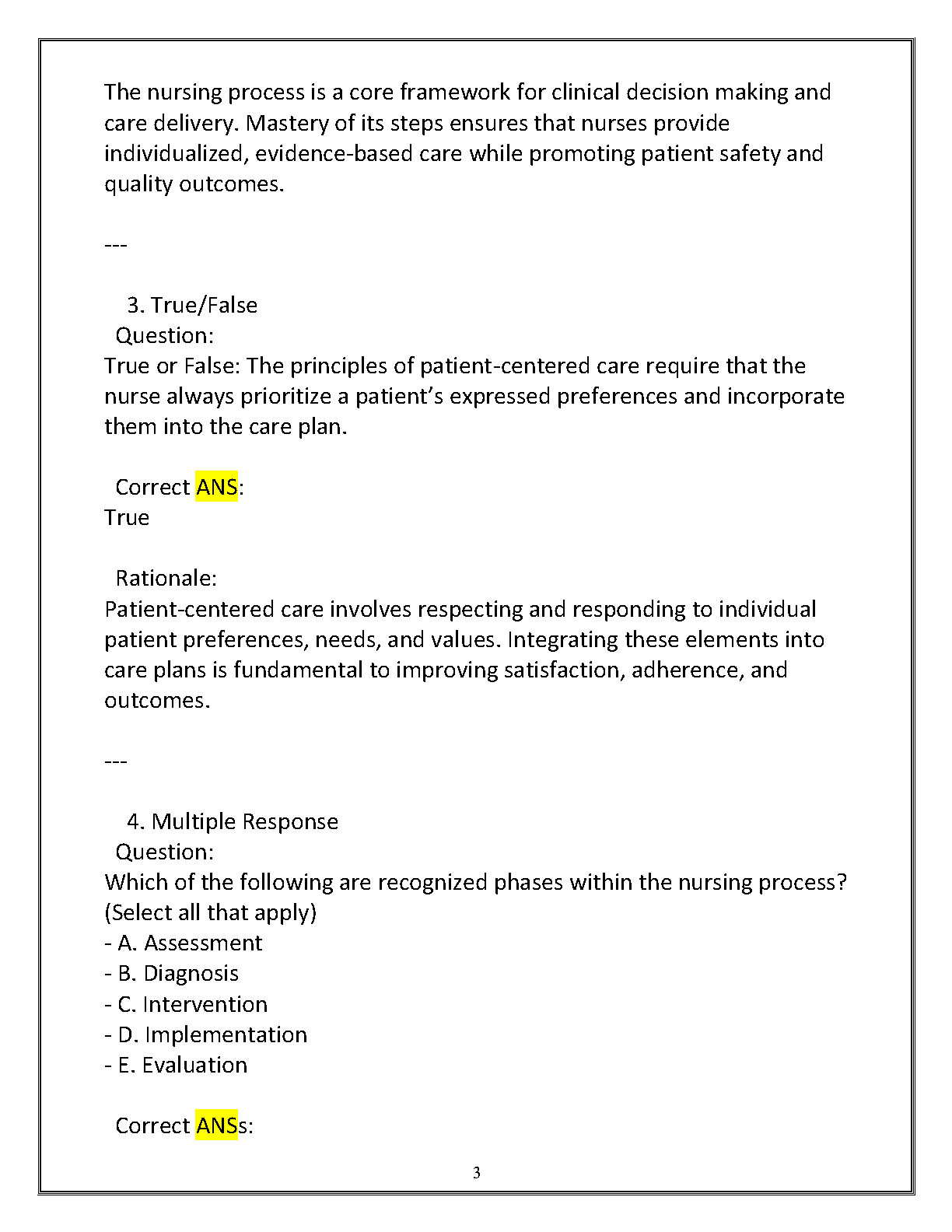 NURS 1011 Foundations of Nursing Final Exam Test Bank 2025 IMG-3