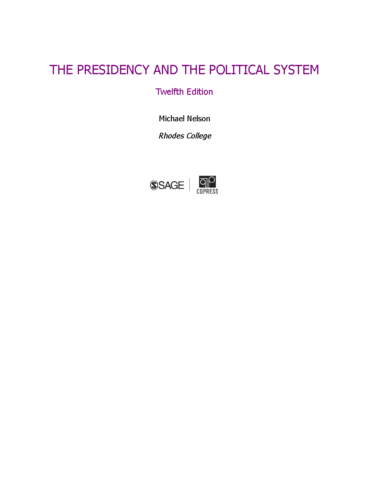 Presidency & Politics Study Guide 2026/27 by Michael Nelson IMG-3