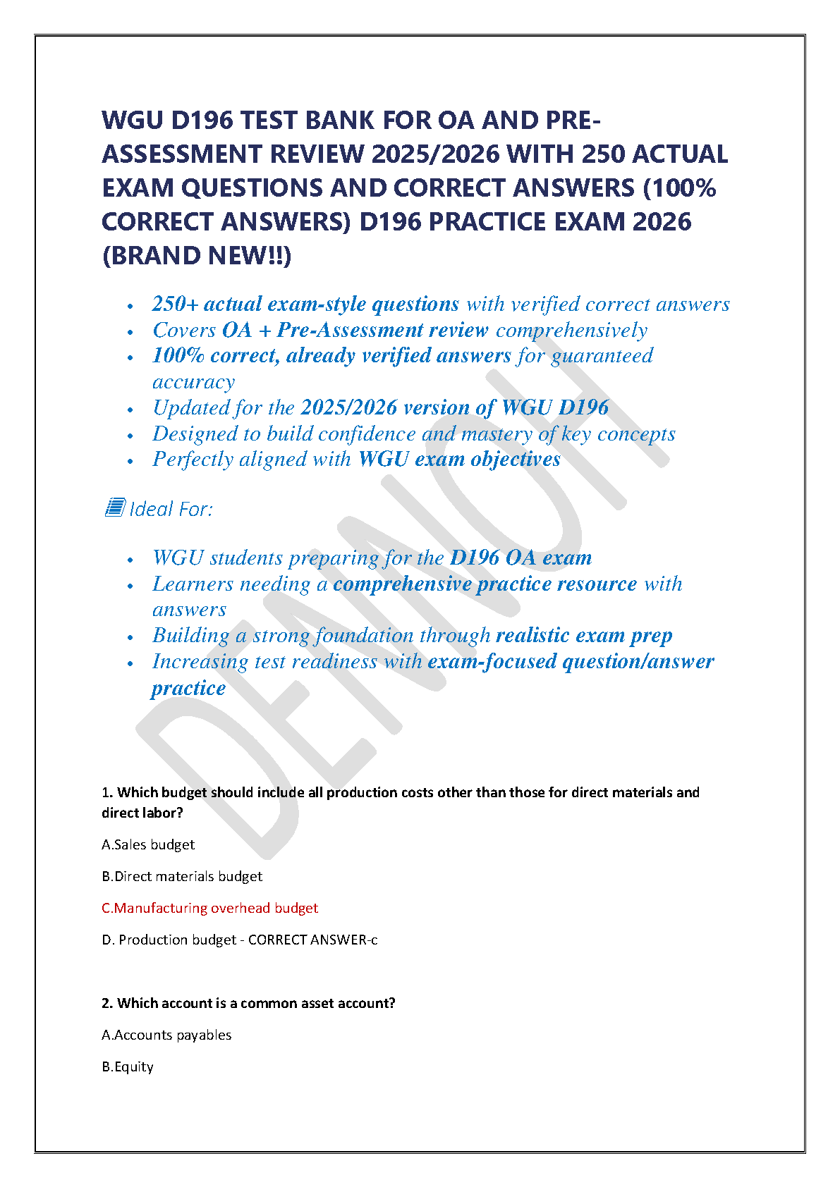 WGU D196 Test Bank 2025-2026 250+ Questions and Answers IMG-1