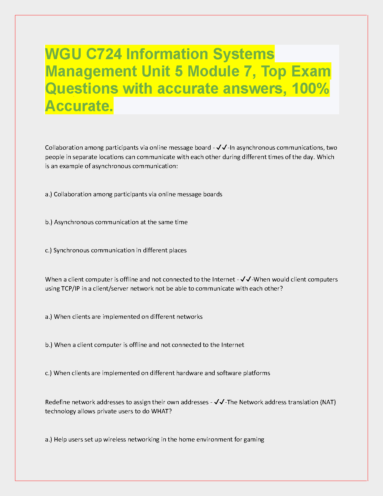 WGU C724 Info Systems Mgmt Unit 5 Mod 7 Q&A IMG-1