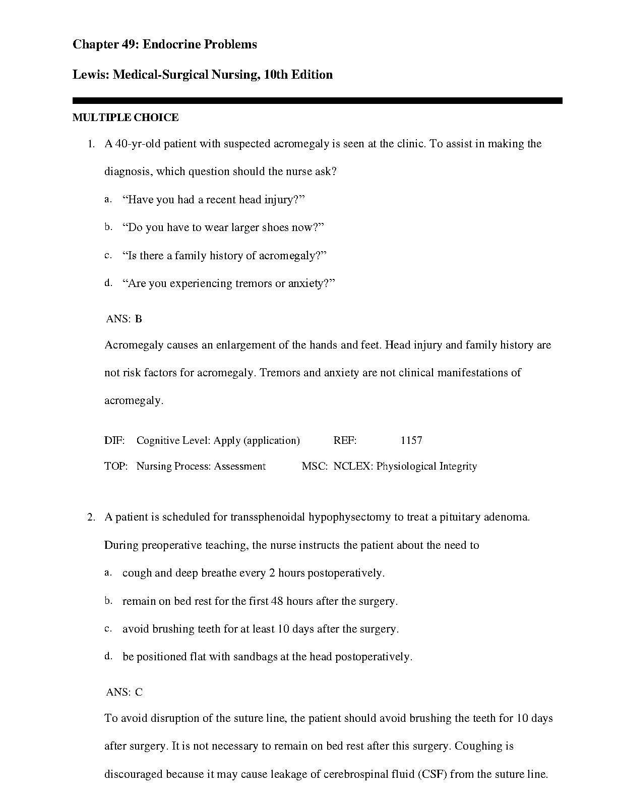 Endocrine Nursing Test Bank Lewis Ch 49 Qs A 2026-27 IMG-1