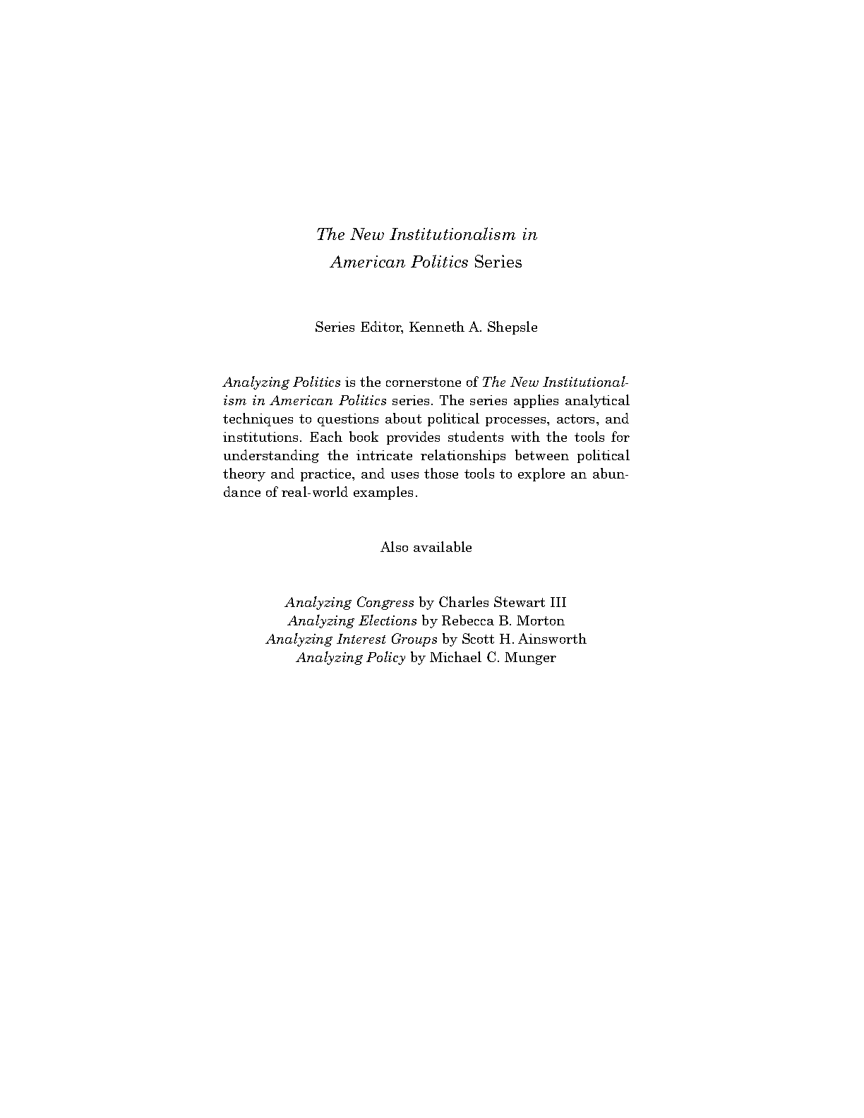 Shepsle Analyzing Politics Test Bank 2nd Ed IMG-3