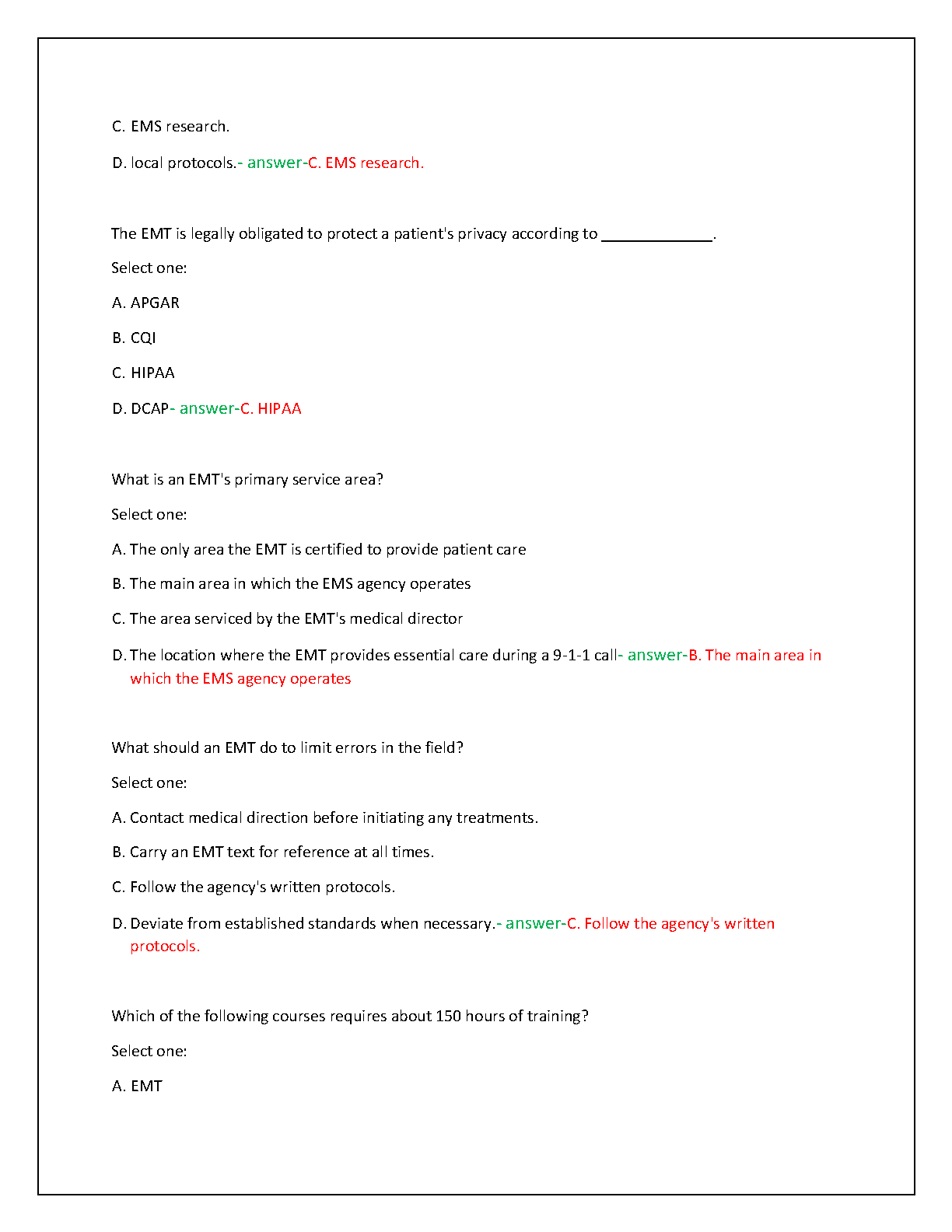 West Coast EMT Block 5 Exam 2026 Practice Test 200 Qs