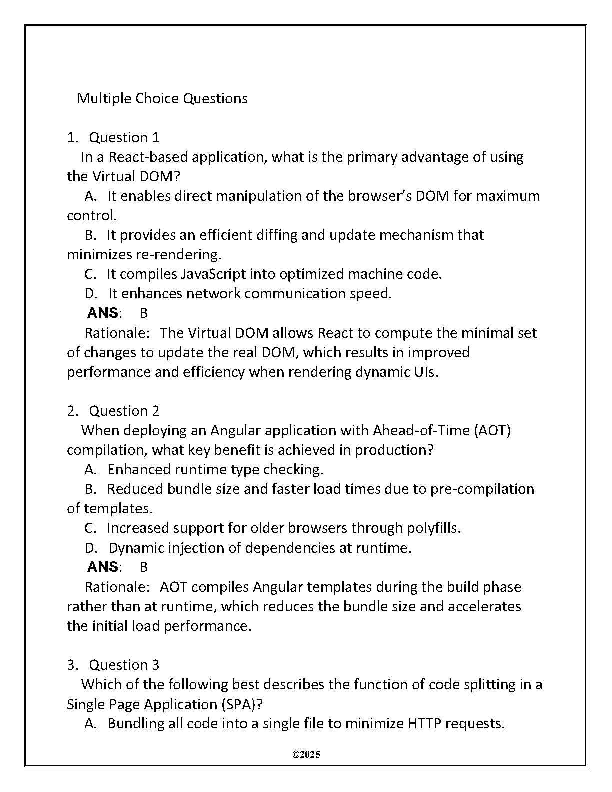 WGU ITSW 2131 Front End Web Dev Test Bank 2025
