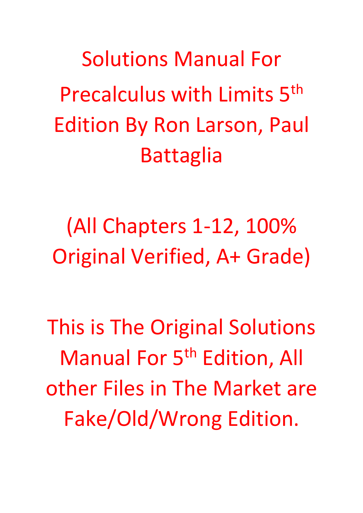 Precalculus with Limits, 5th Edition