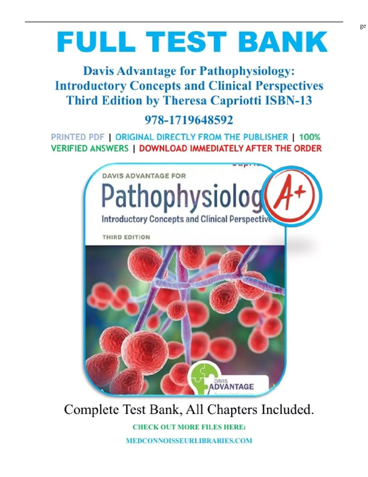 Davis Advantage for Pathophysiology 3rd Edition TEST BANK IMG-1