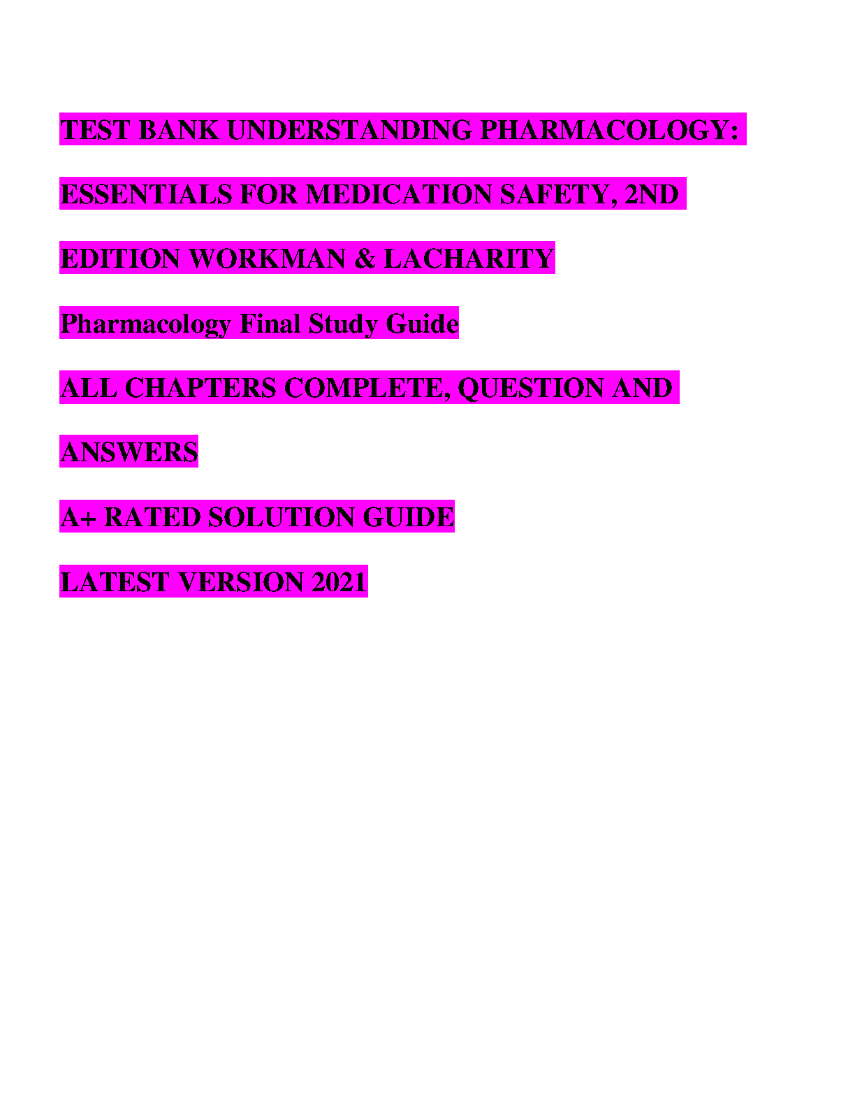 Pharmacology Test Bank Workman and LaCharity Solutions IMG-1