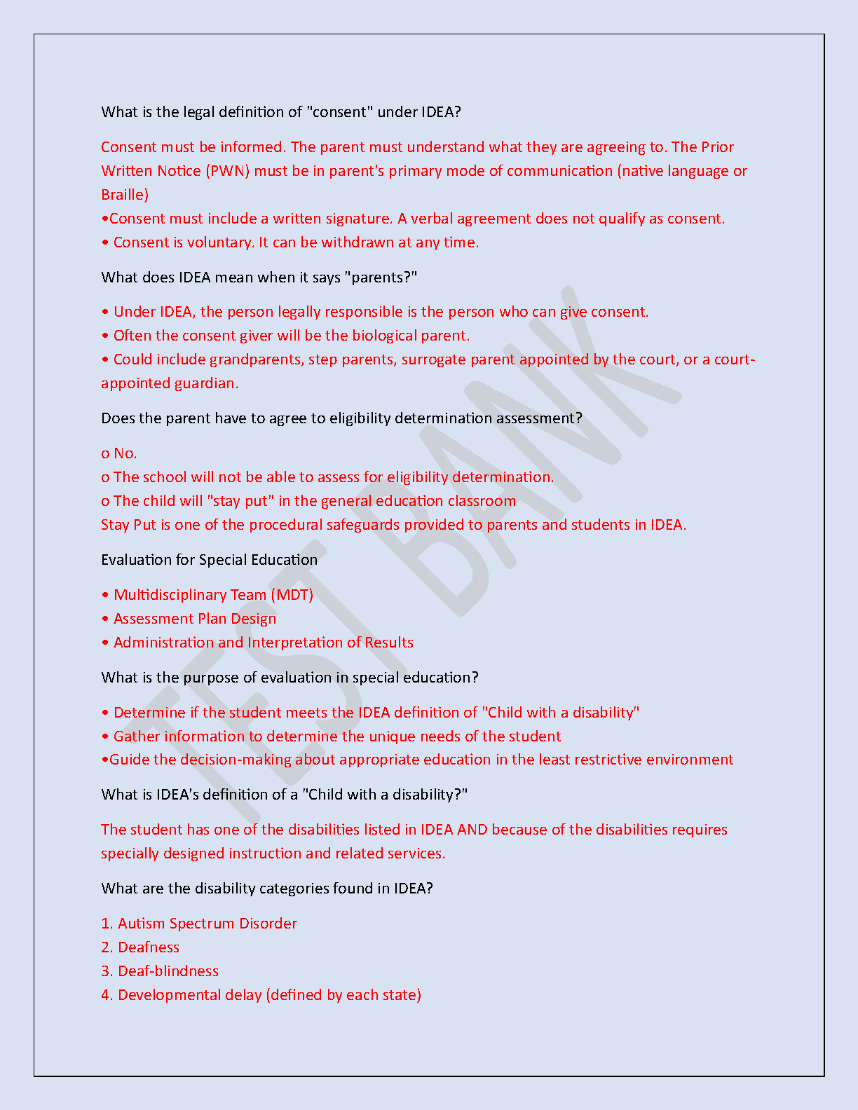 WGU D002 Test Bank 2025: Prof Ethics & Law in SpEd