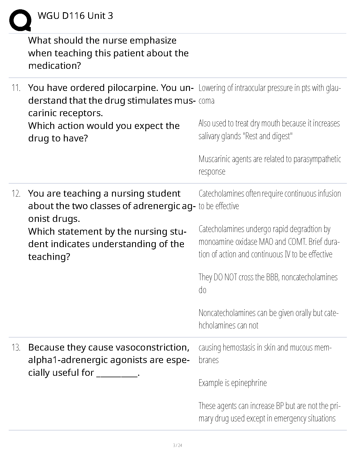 WGU D116 Unit 3 Pharmacology Exam Prep 2025 Study Guide IMG-3
