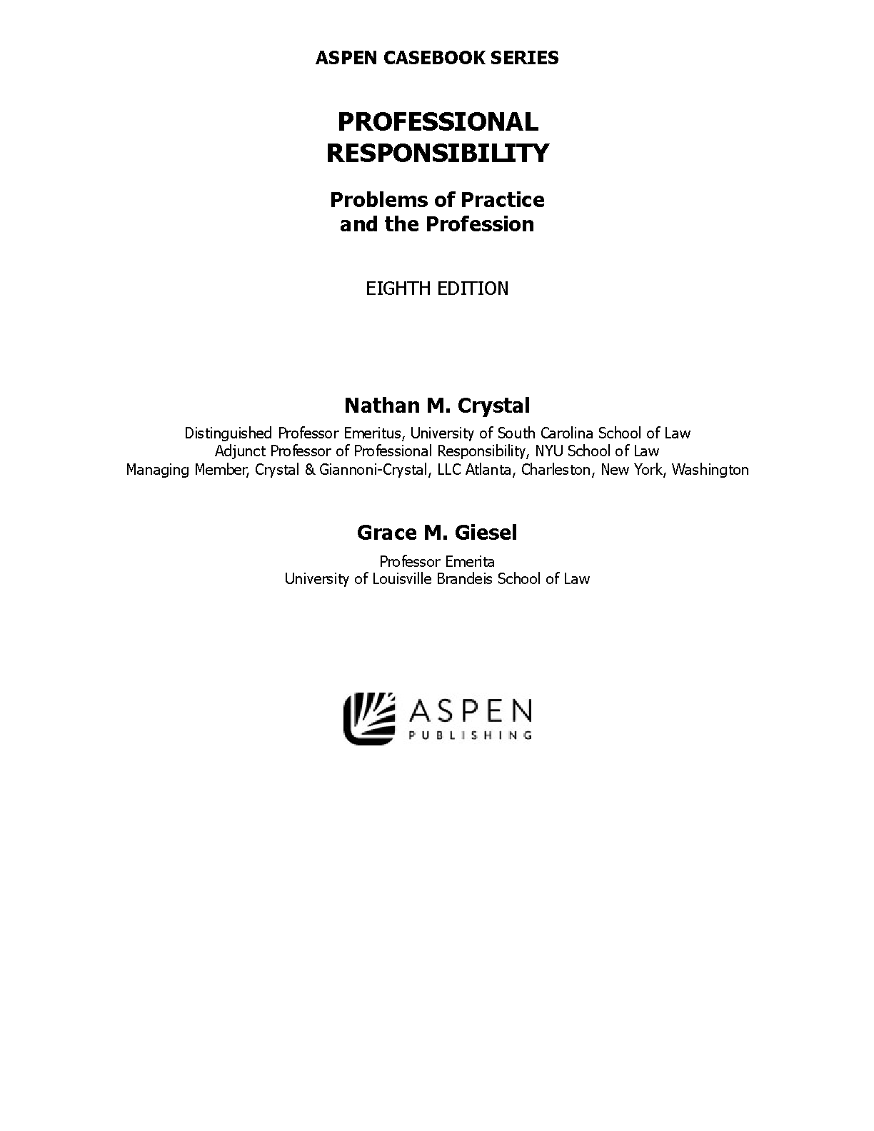 Prof Responsibility Test Bank 8th Ed Crystal Giesel IMG-3