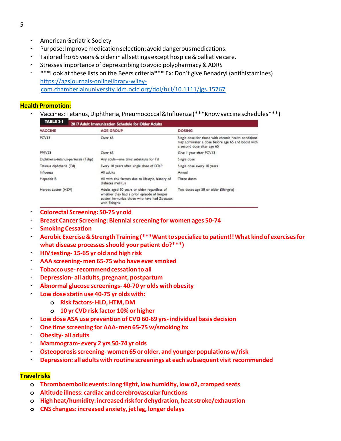 NR 601 Midterm Review Notes | Geriatric Care & Assessment Guide