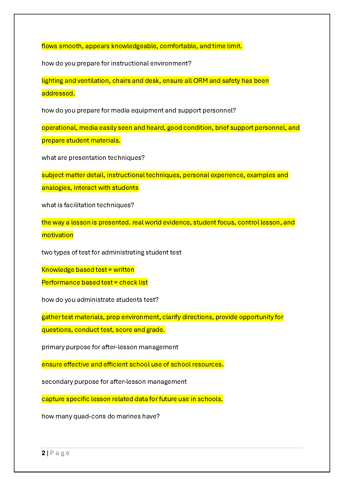 INIWIC Test 1 2026/2027 Verified Questions & Answers