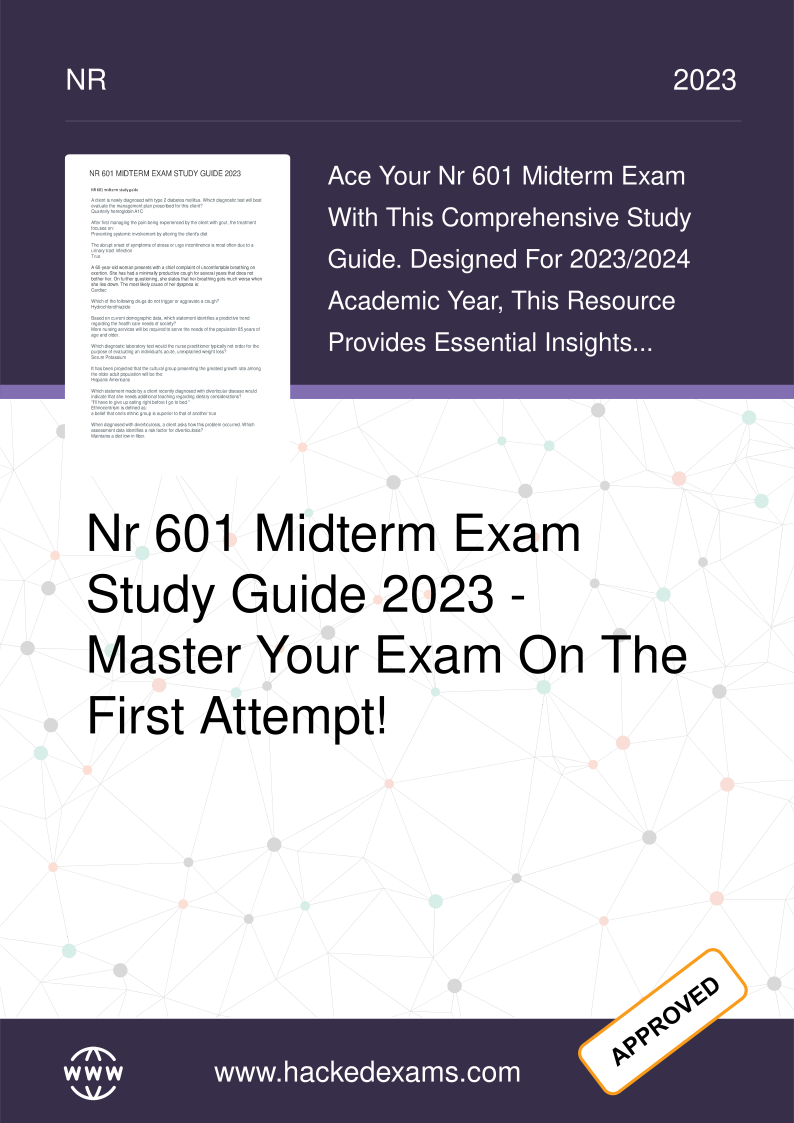 NR 601 Midterm Study Guide 2023: Ace Your Exam