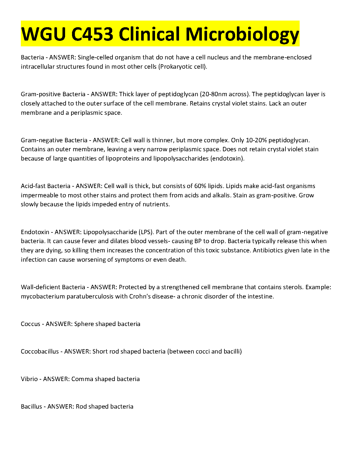 WGU C453 Clinical Microbiology Notes & Exam Guide IMG-1