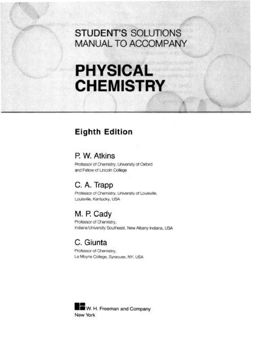 Atkins' Physical Chemistry 8th Edition Solutions IMG-3