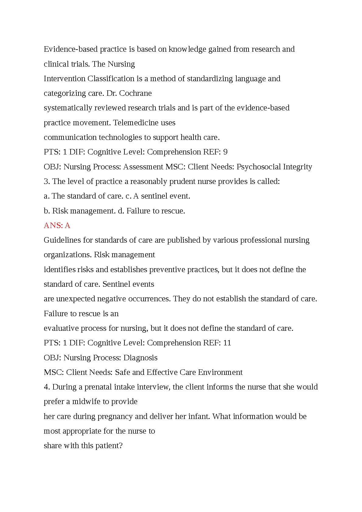 Maternal Child Nursing Test Bank 6e 2026/27 Practice Questions & Answers