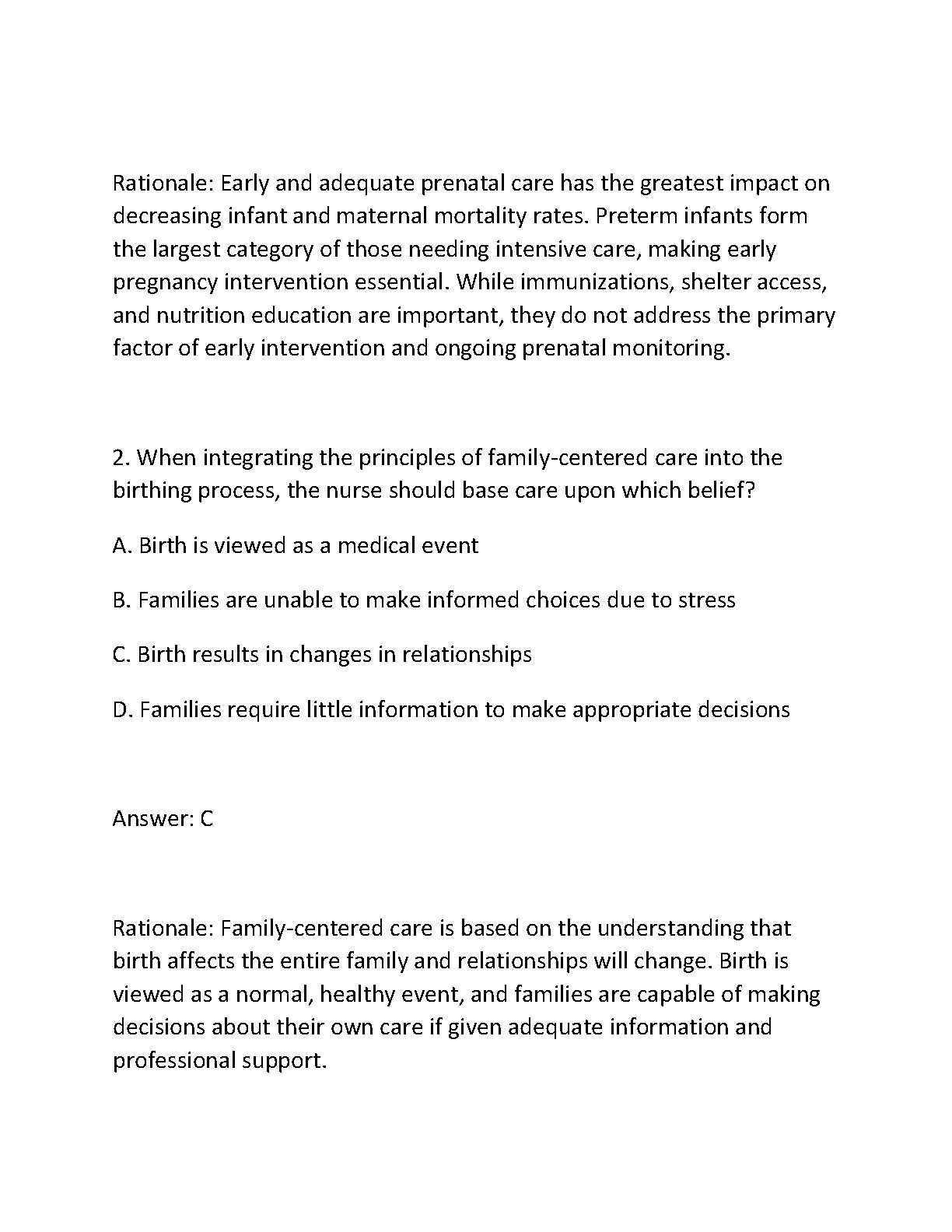 Maternity Nursing Ricci 6e Test Bank Answers 2026/27