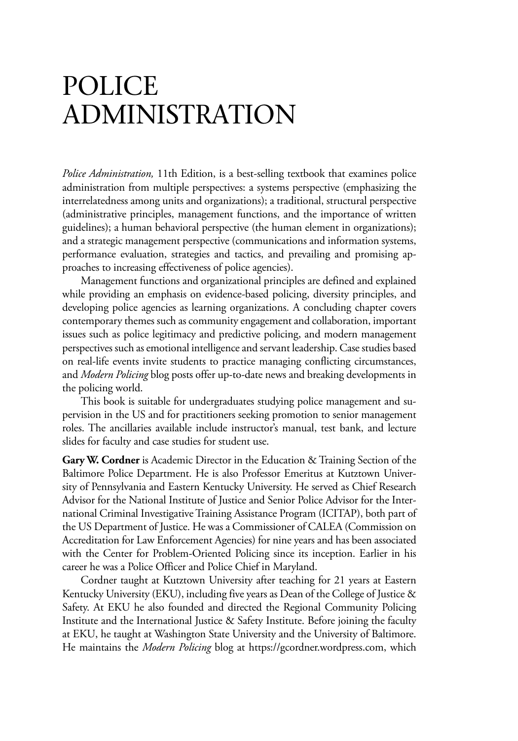 Police Administration, 11th Edition IMG-3