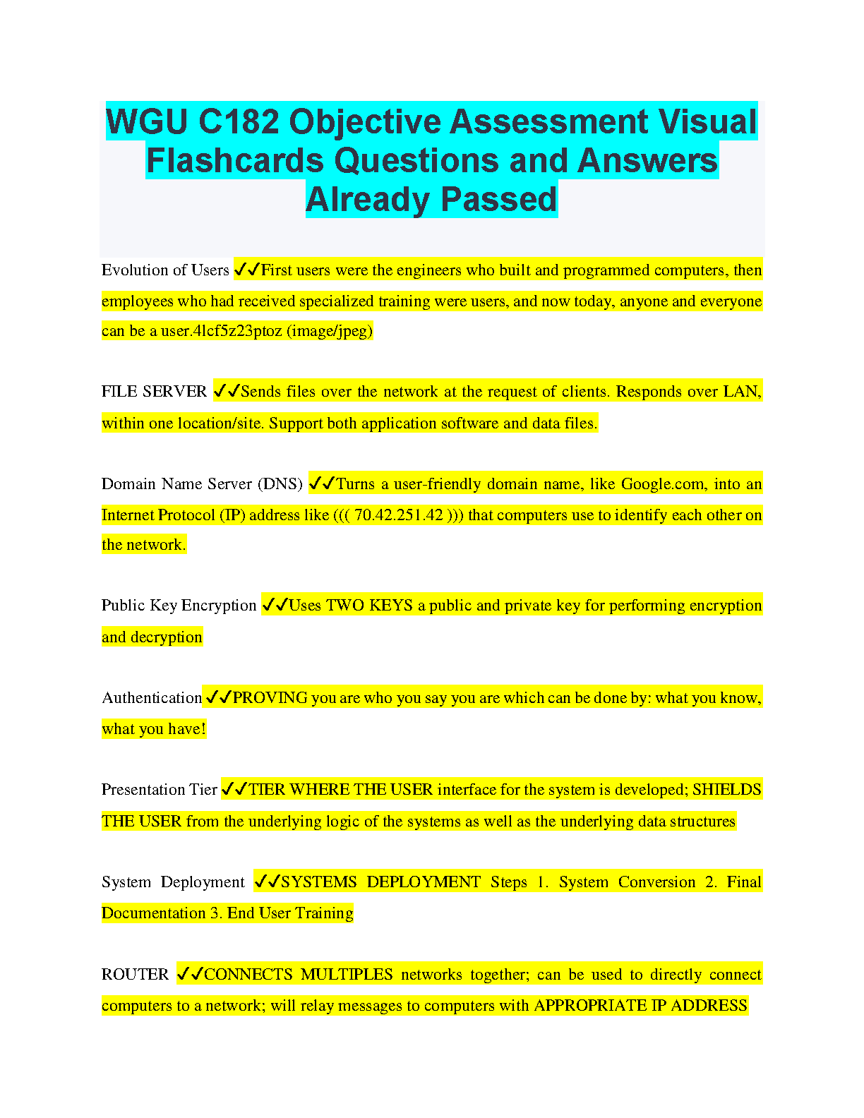 WGU C182 Visual Flashcards and Exam Q&A for 2025 Success