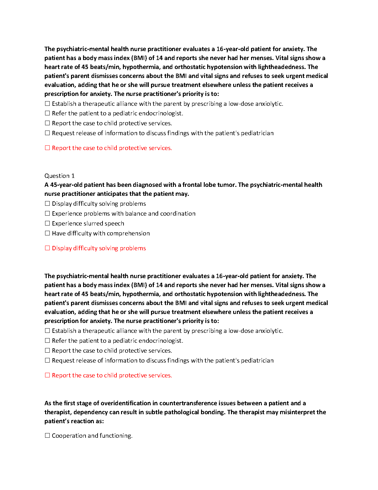 PMHNP Exam Prep 2026/27 Questions & Answers