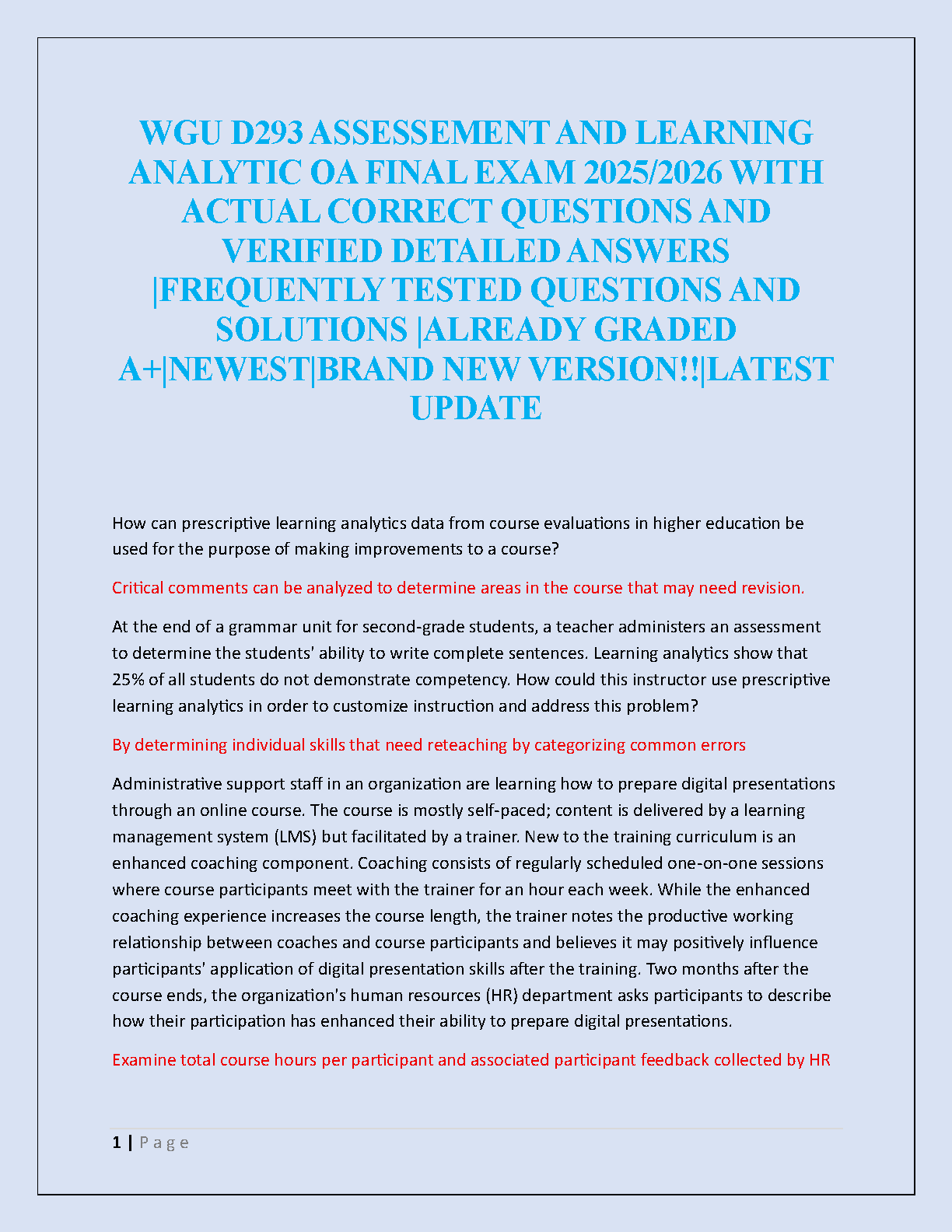 WGU D293 Final Exam 2025 Verified Solutions and Study Guide IMG-1