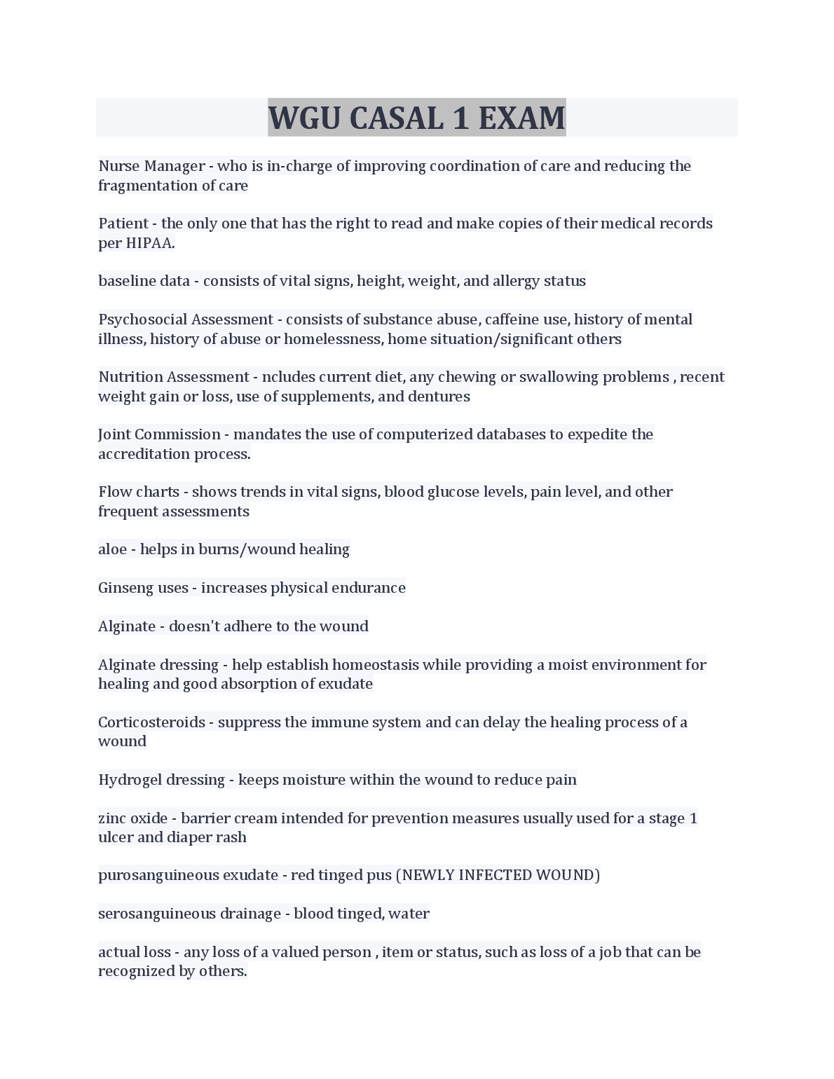 WGU CASAL 1 Exam Study Guide 2024/25 Edition