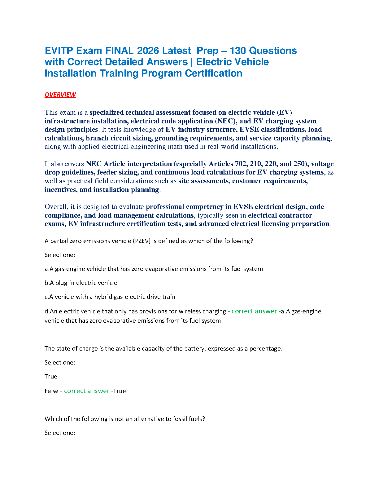 EVITP Exam Prep 2026 | 130 Practice Questions & NEC Guides IMG-1
