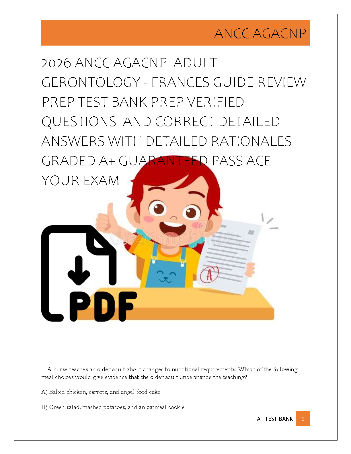 2026 ANCC AGACNP Nursing Test Bank and Study Guide